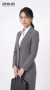 Traje Gris Minimalista de Lana Elástica ANIMA para Mujer, Repelente al Agua, Transpirable, para Reuniones Ejecutivas, Estilo Global - Product Image 6