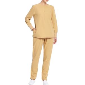 Nouvelle vente coton Polyester mélange à manches courtes femmes femmes col en v col gommage hôpital médical soins infirmiers costume uniformes 2026 - Product Image 5