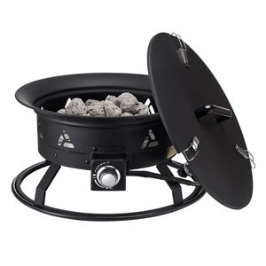 Copertura per Braciere a Gas da 24 Pollici di Diametro, in Acciaio, Portatile, per Gas Naturale, Fiamma Regolabile, per Uso da Campeggio - Product Image 1