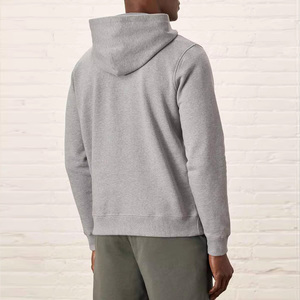 Sudadera con Capucha Gris para Hombre, 100% Algodón, Felpa Francesa, Corte Regular, Informal, con Bolsillo Delantero, Color Sólido, para Otoño - Product Image 3
