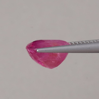Rubis rose naturel de qualité AAA en vrac, 6,43 carats, taille coussin 10,5x9,5mm, effet optique léger, certifié IGI, avec traitement cire/huile