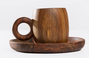 Eco Friendly Wooden Mug Handmade Solid Wood Coffee Cup Natural Finish Rustic Design Drinkware for Kitchen - Product Image 4