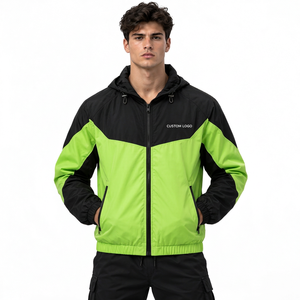 Veste coupe-vent légère personnalisée pour homme, en tissu polyester-coton éco-responsable, style streetwear, avec logo, vêtement d'extérieur tendance - Product Image 6