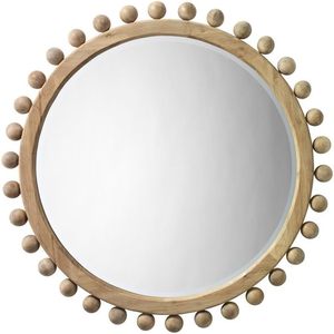 Round Wooden Beaded Wall <b>Mirror</b> Rustic Decorative <b>Hanging</b> <b>Mirror</b> Home Decor Handcrafted for Living Room Bedroom Entryway - Product Image 2