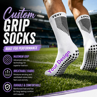 Chaussettes de football personnalisées à forte valeur ajoutée Chaussettes à prise en main d'usine Chaussettes antidérapantes