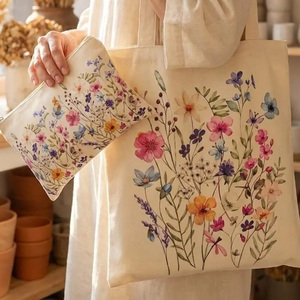 Sac fourre-tout en toile écologique réutilisable, sac de courses en coton, sac en toile personnalisé imprimé, vente en gros de sacs en toile - Product Image 3