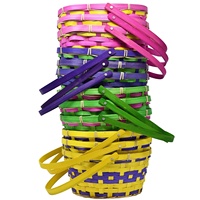 Vente en gros de paniers de pâques du VIETNAM, petits et grands paniers colorés en bambou tissé, paniers de rangement colorés pour gâteaux de bonbons aux œufs et aux fruits