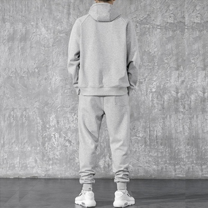 Ensemble de survêtement d'hiver personnalisé pour homme, style streetwear, sweat à capuche et pantalon de jogging, tenue décontractée et sportive, en nylon/coton respirant, coupe régulière - Product Image 2