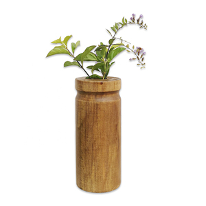 Maceta de Madera Maciza al por Mayor, Maceta Cilíndrica con Estampado Floral, Florero de Madera para Decoración del Hogar, Maceta de Interior para Flores - Product Image 6