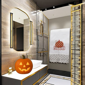 Toalla de Lino para Invitados con Diseño de Halloween, Toalla Decorativa Otoñal, Mezcla de Lino y Algodón, Toalla Absorbente para Cocina y Baño - Product Image 6