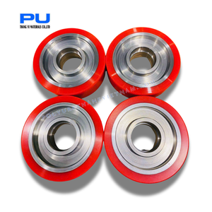 Rodillo de poliuretano (rodillo PU) rueda de poliuretano con centro de aluminio instalado para máquinas de producción - Product Image 5