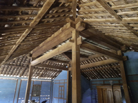 Ensemble de construction de maison extérieure robuste Ardena, style maison ancienne Joglo Java, en teck massif, résistant aux intempéries, couleur naturelle