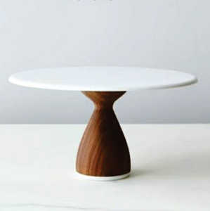 Luxury Modern White Wood/Acrylic/Metal <b>Cake</b> <b>Stand</b> Solid Wooden Pedestal Base Eco-Friendly Dishwasher Safe Wholesale Dessert - Product Image 1
