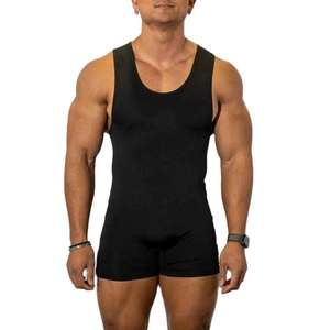 Ropa Deportiva Dorada con Diseño Personalizado, Singlet de Lucha Libre para Gimnasio, Venta al por Mayor de Fábrica, Singlet de Powerlifting con Logotipo Frontal, Spandex/Poliéster Ligero - Product Image 6
