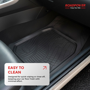 Roadpower (RP-RBR-1515) Tapis de sol de voiture universels toutes saisons en caoutchouc robuste avec motif à rainures profondes et faciles à nettoyer - Product Image 6