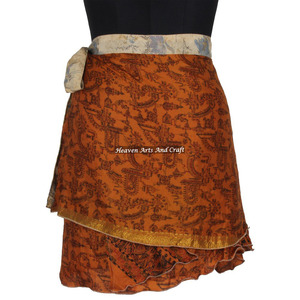 Minifalda India Mágica de 2 Capas, Talla Grande, Verano, para Mujer, Fabulosa Minifalda Hippie de Seda con Doble Capa - Product Image 6