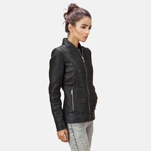 Women Leather <b>Jackets</b> for Ladies Fashion New Arrival Customized Genuine <b>Sheepskin</b> Leather Women Leather <b>Jacket</b> Casual Fashion - Product Image 2