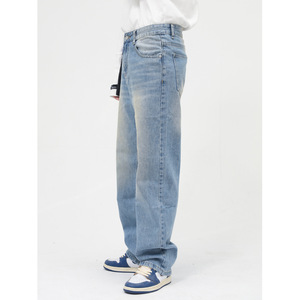 Pantalon baggy bleu pour homme, jeans streetwear pour homme, jeans personnalisés pour homme, jeans baggy - Product Image 3