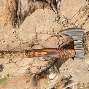 Rustic Industrial Handmade Viking <b>Axe</b> Carbon Steel Blade <b>Wooden</b> Historical Nordic Style Tool for Camping Bushcraft Collection - Product Image 3