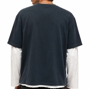 เสื้อยืดแขนยาวสองชั้นสั่งทำพิเศษ ผ้าฝ้าย 100% คุณภาพพรีเมียม ทรงโอเวอร์ไซส์ โลโก้ด้านหน้า เนื้อผ้านุ่ม สั่งทำตามแบบ ส่งออก คุณภาพดี - Product Image 2