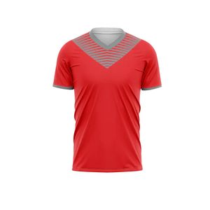Ensemble d'uniformes de sport personnalisés rouges pour hommes, maillot de football à manches courtes et col en V, short, sublimation, entraînement athlétique - Product Image 1