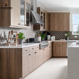 Top-Selling Modern Melamine Kitchen Cabinet in <b>Wooden</b> Color for Hotel and Villa Design for Trade Use - Product Image 6