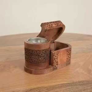 Hand-Made Sandalwood Incense <b>Burner</b> With Geometric Carving Aromatic Diffuser <b>For</b> Home Decor All Season Use - Product Image 1