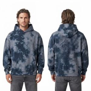 <b>Vintage</b> Street Style Cotton Custom Men <b>Tie</b> Dye Hoodies Boxy Pullover Washed Finish Casual Kangaroo Pocket Relaxed - Product Image 3