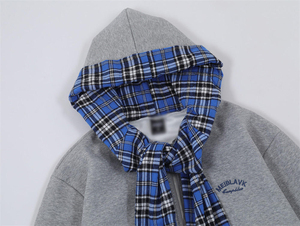 Sudadera Unisex Oversize con Cuello Alto y Cremallera, Forro Gris Azulado, Estilo Casual Urbano, Ropa de Otoño, 100% Algodón Felpa - Product Image 5