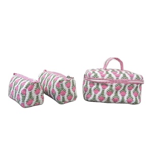 Elegante y práctico juego de tocador de algodón Luxe Suave y elegante 3 piezas Vanity Essentials Cómoda belleza Estuche de algodón de 3 piezas" - Product Image 1