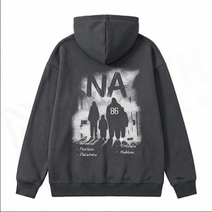 Sweat-shirt à capuche noir pour homme avec poche avant, impression par transfert thermique, sweat-shirt en molleton décontracté, coupe classique, vêtements d'automne - Product Image 6