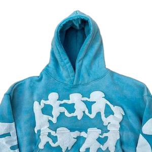 High Quality Puff Printing Cotton Acid Wash Hoodie for <b>Women</b> Men Silk Screen Logo Embroidery Custom Hoodies - Product Image 3