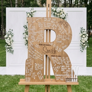 Insegna <span class=keywords><strong>in</strong></span> <span class=keywords><strong>Legno</strong></span> <span class=keywords><strong>con</strong></span> Nomi Incisi, Decorazione Artigianale Fatta a Mano per Ricevimenti di Nozze e Ricordo - Product Image 3