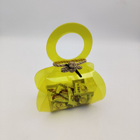 Boîte cadeau en plastique translucide jaune citron avec poignée, pour les faveurs de mariage, boîte anti-poussière, boîte cadeau sur le thème du printemps