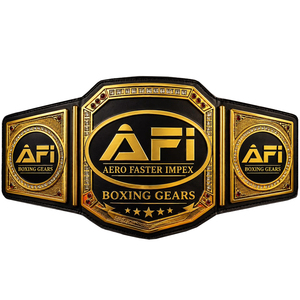 Ceinture de championnat de boxe AFI, boucle en acier plaqué or, cuir véritable, moulage monobloc, largeur 4 cm, longueur 60 cm - Product Image 1