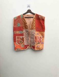 Chaleco Étnico Khambadi Hecho a Mano en India, Chaleco Tradicional de Lana Khambadi, Chaqueta, Abrigo Sin Mangas Acolchado Estilo Khambadi Personalizado - Product Image 1