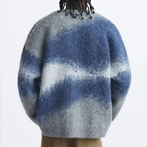 Pull cardigan d'hiver pour homme de haute qualité, col en V, boutons sur le devant, manches longues, laine/cachemire, respirant, anti-rides, grande taille - Product Image 2