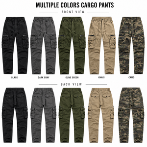 Custom <b>Mens</b> <b>Cargo</b> <b>Jogger</b> Pants Mid Multi Pocket Relaxed Fit Casual Streetwear Eco-Friendly Breathable Elastic Private Label - Product Image 2