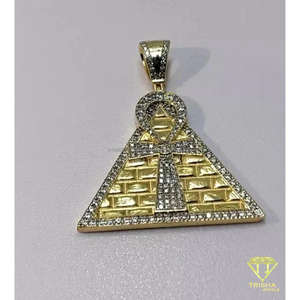 Colgante Pirámide Helada en Plata de Ley 925 con Diamantes Cultivados en Laboratorio VVS, Joyería Hip Hop - Product Image 2