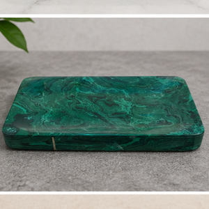 Modern Rectangle Marble Storage Tray box Green Marbled Design Durable Indoor Decor Living Room Tabletop Accessory - Product Image 4