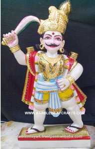 แฮนด์เมดสีขาวหินอ่อน Veerbhadra ประติมากรรม - Product Image 4