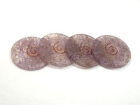 En gros Meilleur Prix 4 Pouces À La Main Dessous De Verre Cristal Plaque Décoration De La Maison Orgone Améthyste Agate Pierre Semi-Précieuse Artisanat