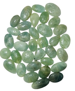 หินอัญมณีสีเขียวแกะสลักรูปทรงตาชั่วร้ายลูกปัดหินหลวมสำหรับผู้หญิงเครื่องประดับทำหินแกะสลักธรรมชาติ - Product Image 2