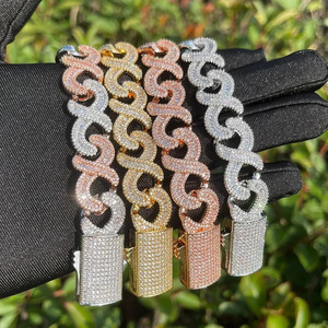 Pulsera de eslabones infinitos con moissanita tallada en baguette y corte brillante redondo, chapada en oro macizo de 14K, 45g, para hombre, estilo Hip Hop - Product Image 5
