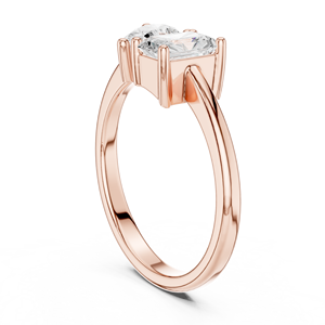 Anillo de Diamante Moissanita con Dos Piedras en Forma de Pera y Corte Radiante - Banda Doble de Plata de Ley con Baño de Oro Rosa para Mujer - Product Image 2