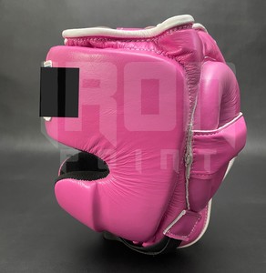 Protège-têtes de boxe/kick-boxe en cuir de vachette personnalisables à lacets, rembourrage épais à 4 couches, évacuation de l'humidité, poignées lacées - Product Image 3