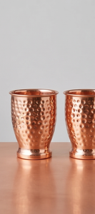 Gobelet court en cuivre martelé, verre à boire ayurvédique traditionnel, tasse à eau en métal, articles de bar - Product Image 3