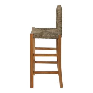 Tabouret de bar élégant en rotin tressé avec dossier incurvé et structure au fini naturel pour restaurant, café et bar à domicile - Product Image 3