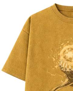 T-shirt graphique anime moutarde pour homme, en coton, coupe oversize, streetwear, imprimé, décontracté, été, logo personnalisé, fabricant OEM, fournisseur - Product Image 6