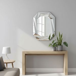 Specchio da Parete Grande a Forma di Diamante Senza Cornice, Elegante e Moderno con Bordo Smussato, Decorazione per Soggiorno, Ingresso e Sala da Pranzo - Product Image 5